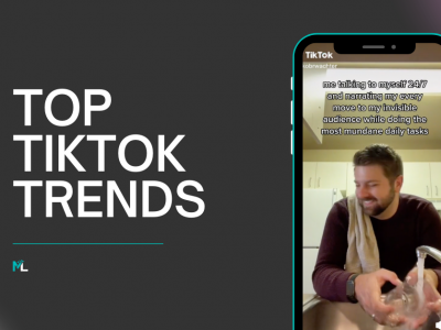 header and graphic of a phone showing a Tiktok video