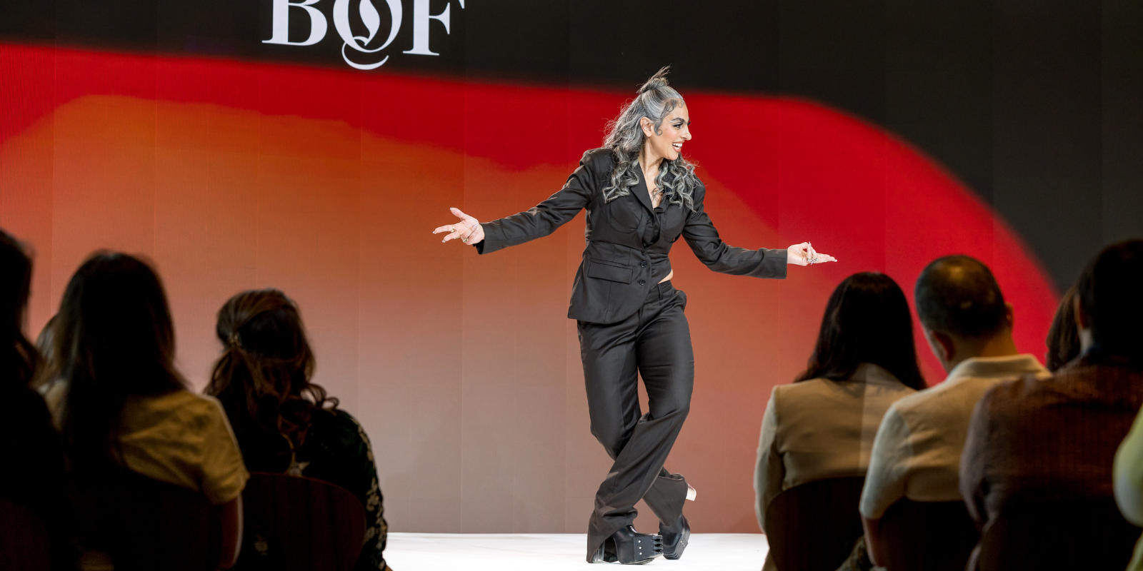 Shari Siadat on stage at the BoF Global Beauty Forum 2023