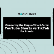 YouTube Shorts vs TikTok for brands - blog post header with images from YouTube Shorts and Tiktok creators